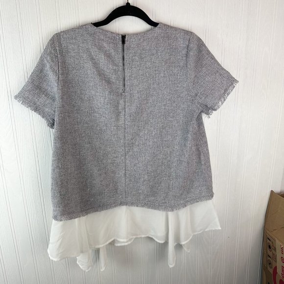 Doe & Rae‎ Blouse Gray Short sleeve size small - Picture 2 of 5